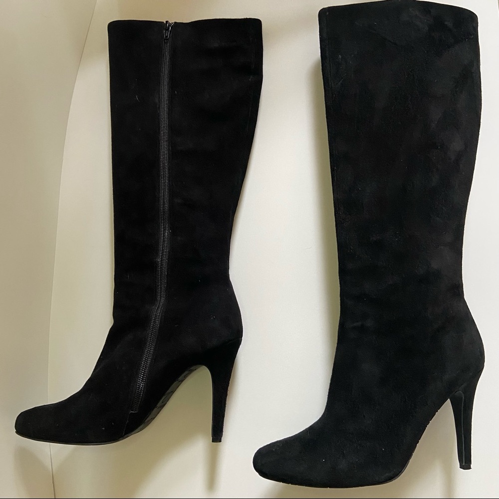 Delman Tall Suede Black  Suzie Boots -8 ½ - Picture 2 of 5